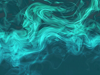 Fototapeta premium Blue Wave of Abstract Smoke on Black Background