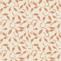 Botanical Seamless Pattern Leaves, Branches Motifs