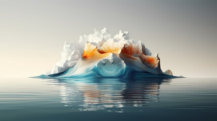 Obraz na płótnie Canvas Iceberg, hidden danger and global warming concept