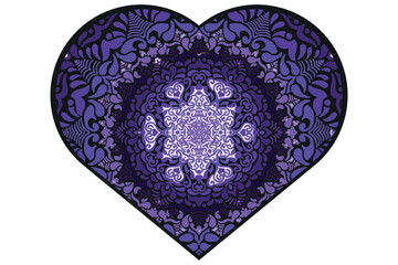 Love Mandala Ornament Vector Design For Valentine Decoration