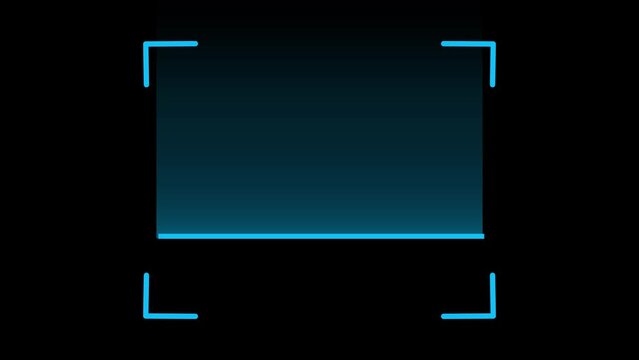 Blue QR Code Scanner Animation on Black Background. Futuristic barcode quick-response code scanning Bar. Alpha channel 