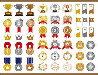 トロフィーとランキングメダルセット