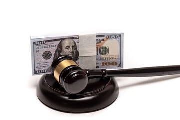Gavel and Money Concept for Financial Legal Issues.