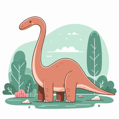 brontosaurus dinosaur ancient animal cartoon character illustration