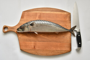 Photo of mackerel on a cutting board