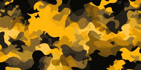 Digital Yellow camo pattern wallpaper background - obrazy, fototapety, plakaty
