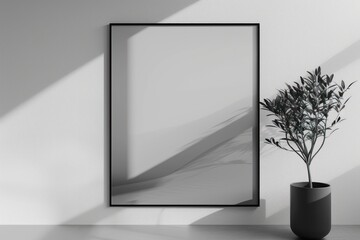 Sleek and Sophisticated Modern Blank Photo Frame Mockup Elevate Your Art Display with Contemporary Elegance