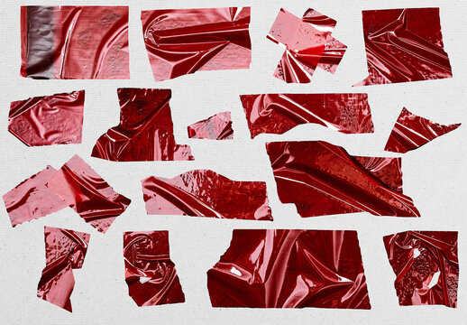 16 Red Plastic Duct Scotch Tape Overlay