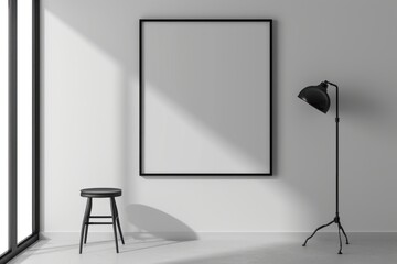 Sleek and Sophisticated Modern Blank Photo Frame Mockup Elevate Your Art Display with Contemporary Elegance