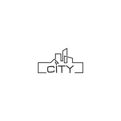 City logo building web icon isolated on white background