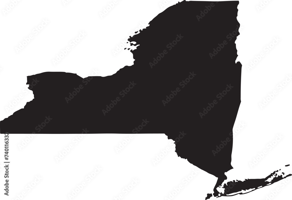 Wall mural New York black vector flat design map