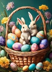Fototapeta na wymiar Colorful Easter eggs background, happy easter days