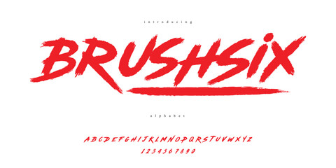 A Bold Handwritten Alphabet Font with a Dry Brush Texture