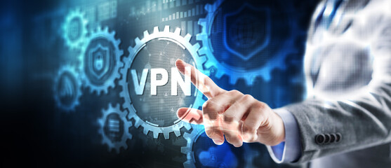 VPN network security internet privacy encryption concept. Protect data information
