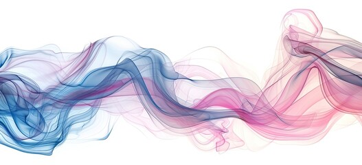 Iethereal misty swirls: swirling fog of blue and pink smoke on white background. Generated by ai.