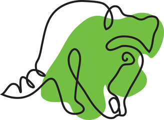 illustration of an Civet with green and line art