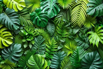 A vibrant collection of green leaves elegantly cascades down a wall, creating a verdant tapestry that adds a touch of nature to the urban environment