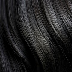 Naklejka premium closeup surface human black hair textured background