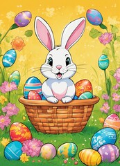 Happy Easter.Set of Easter eggs with different texture, Spring Holiday