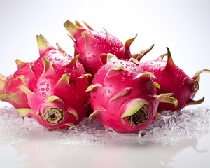 Dragon Fruit , blank templated, rule of thirds, space for text, isolated white background