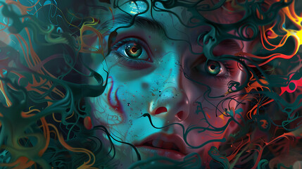 Scared face Algophobia 