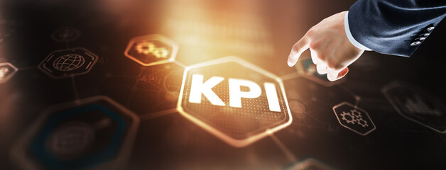 Key Performance Indicator. KPI. Businessman offer KPI success conception