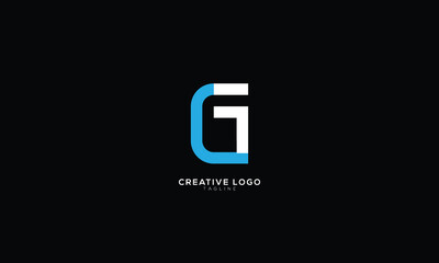 GF  FG Abstract initial monogram letter alphabet logo design