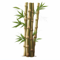Fototapeta na wymiar Picture of auspicious bamboo trees on a white background.