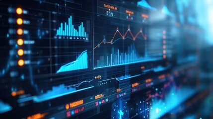 Computer Monitors with Biased Data Graphs in Control Room