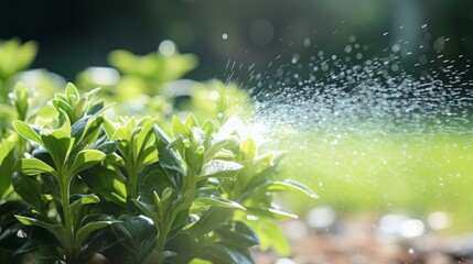 Watering Young Plants with Smart Sprinkler System - Powered by Adobe