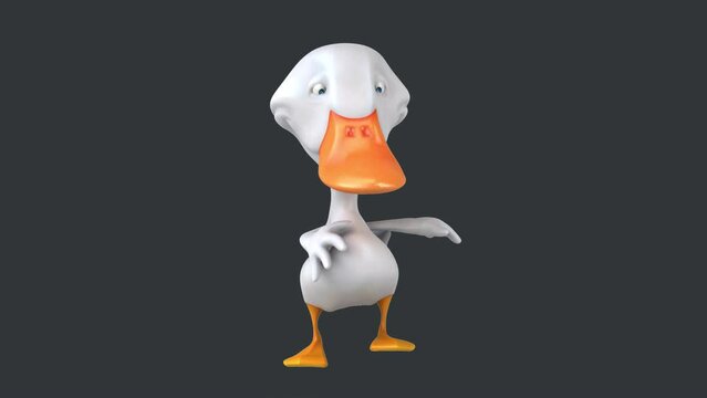 Fun 3D cartoon duck dancing (with alpha channel)
