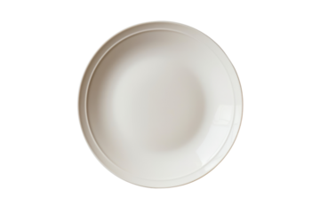 Top view of empty plate Isolated on white transparent background.