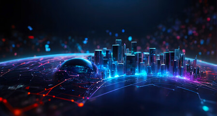 Obraz premium Ultra-High-Definition Digital Data and Technology Background Wallpaper in Stunning 8K Quality