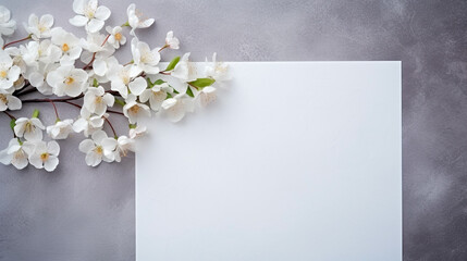blank card with beautiful flowers