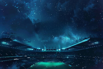 soccer stadium and  football stadium in the night 