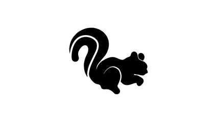Squirrel logo, black isolated silhouette