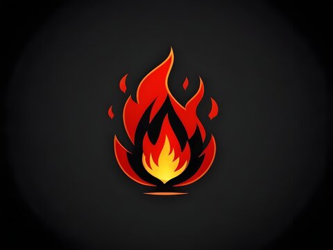 Vibrant Fiery Flame Illustration on Dark Background for Energy Concepts