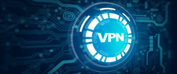 VPN network security internet privacy encryption with Technology Abstract Background. Business, Technology, Internet network Concept. 3D illustration.