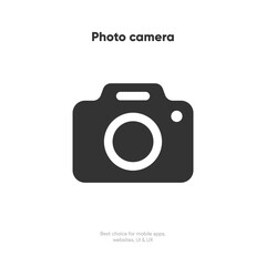 Camera icon symbol push button. Photograph sign. Photo icon. Cam sign. Take a picture symbol for mobile app, website, UI UX