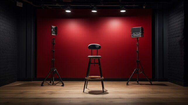 Barstool In The Middle Of A Photography Studio