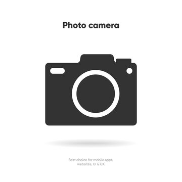 Camera icon symbol push button. Photograph sign. Photo icon. Cam sign. Take a picture symbol for mobile app, website, UI UX