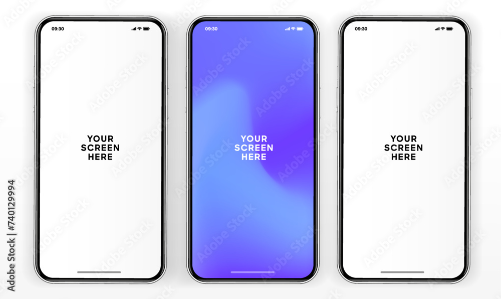 Poster 3d realistic high quality smartphone mockup with isolated background. smart phone mockup collection.