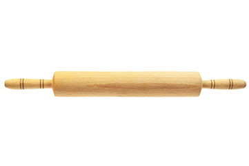 kitchen wooden rolling pin on a white background. a tool for rolling out dough	
