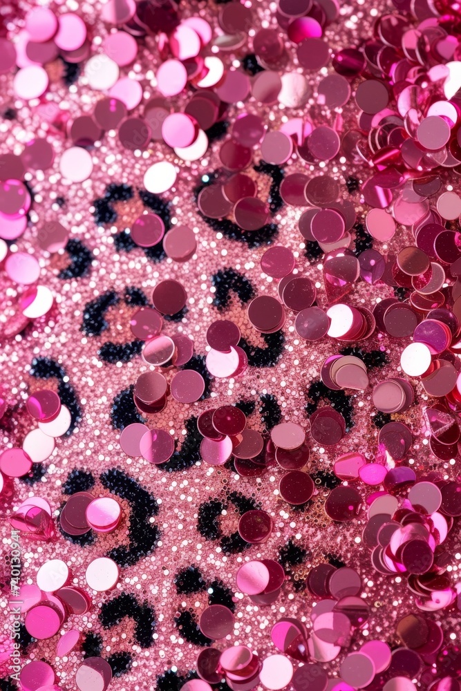 Fototapete a mesmerizing pink glitter background dotted with numerous circles, creating a dazzling and enchanti