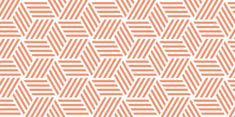 geometric cubic background. texture from orange and white lines	