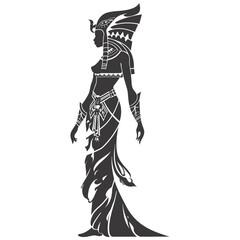 Silhouette Female Pharaoh the egypt Mythical Creature black color only