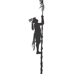 Silhouette Indian tribal pole black color only