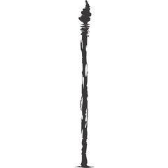 Silhouette Indian tribal wooden pole black color only