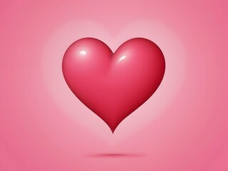 Romantic Glossy Heart on Vibrant Pink Background for Love and Valentine’s Day