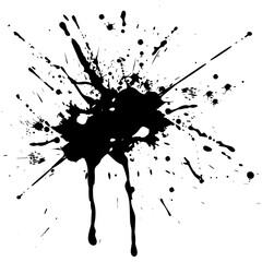 Silhouette ink splatter black color only - obrazy, fototapety, plakaty